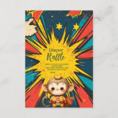 Comic Book Superhero Boy Baby Showe Diapper Raffle Begleitkarte (Vorderseite)