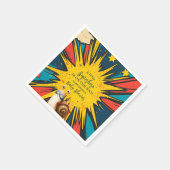 Comic Book Superhero Boy Babydusche Serviette (Ecke)