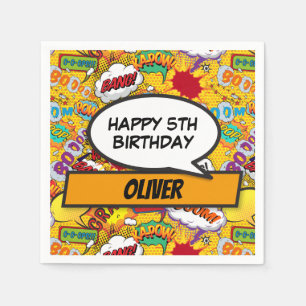 Comic Book Superhero Custom Geburtstagsparty Serviette