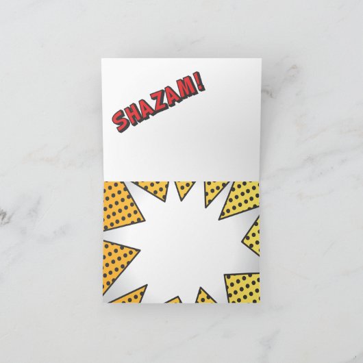 Comic Book Superhero Danke Karte (Innenseite)