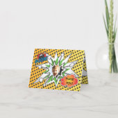 Comic Book Superhero Danke Karte (Vorderseite)