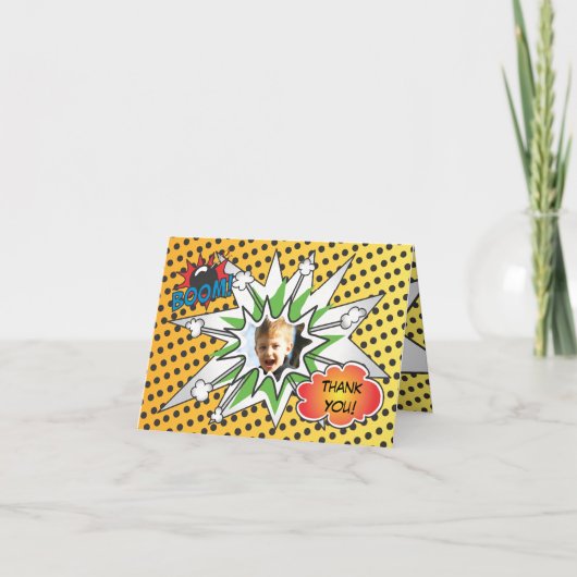 Comic Book Superhero Danke Karte (Vorderseite)