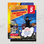 Comic Book Superhero Einladung zum Geburtstag (Vorne/Hinten)
