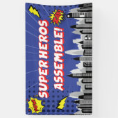 Comic Book Superhero Einzigartiger Geburtstag Banner (Vertikal)