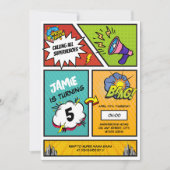 Comic Book Superhero Einzigartiger Geburtstag Einladung (Vorderseite)