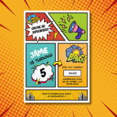Comic Book Superhero Einzigartiger Geburtstag Einladung