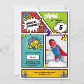 Comic Book Superhero Einzigartiges Foto Junge Gebu Einladung (Vorderseite)