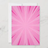 Comic Book Superhero Einzigartiges Girl's Foto Geb Einladung (Rückseite)