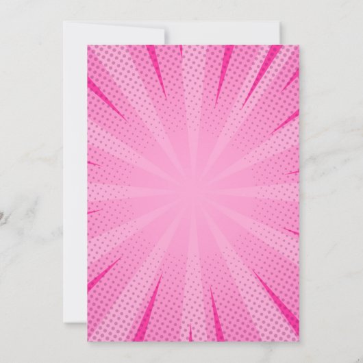 Comic Book Superhero Einzigartiges Mädchen Geburts Einladung (Rückseite)