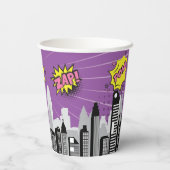 Comic Book Superhero Einzigartiges Mädchen Geburts Pappbecher (Rückseite)