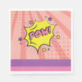 Comic Book Superhero Einzigartiges Mädchen Geburts Serviette (Vorderseite)