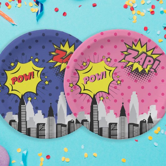 Comic Book Superhero Einzigartiges Mädchen Pappteller