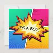 Comic Book Superhero Geburtserklärung Ankündigung (Rückseite)