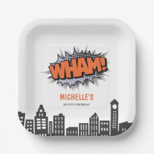 Comic Book Superhero Geburtstag Pappteller