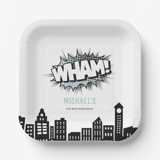 Comic Book Superhero Geburtstag Pappteller (Vorderseite)