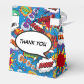 Comic Book Superhero Geburtstagsparty Blue Geschenkschachtel (Rückseite)