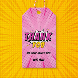 Comic Book Superhero Girl Pink Geburtstag Vielen D Geschenkanhänger