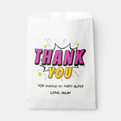 Comic Book Superhero Girl's Birthday Danke Geschenktütchen (Vorderseite)