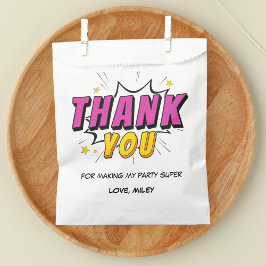 Comic Book Superhero Girl's Birthday Danke Geschenktütchen