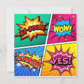 Comic Book Superhero Save the Date (Rückseite)