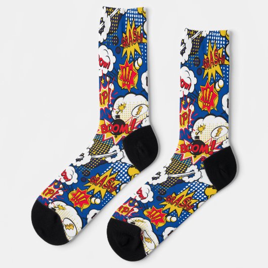 Comic Book Superhero Socken (Linkes Detail)
