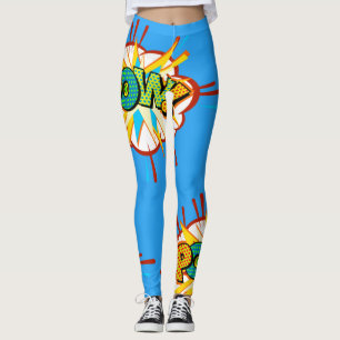 Comic Book Superhero Text POW Farbige Leggings