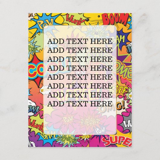 COMIC BOOK SUPERHERO WEDD BEGLEITKARTE (Vorderseite)