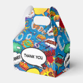 Comic Book Superherry Blue Geburtstagsparty Geschenkschachtel (Rückseite)