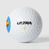 Comic Book Superherry Blue Red Yellow Golfball (Logo)