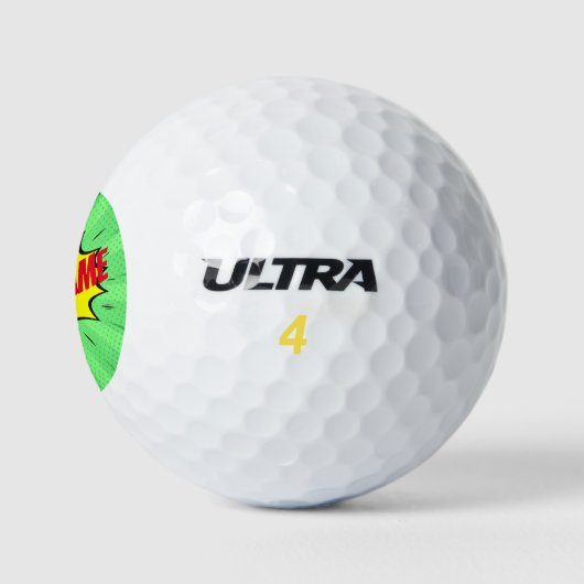 Comic Book Superherry Green Yellow Golfball (Logo)