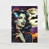 Comic Book Vampire Halloween und Farbseite Karte (Vorderseite)