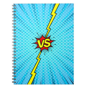 Comic book versus background, classic pop-art styl notizblock
