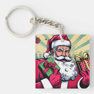 Comic-Book-Weihnachtsmann/Weihnachten  Schlüsselanhänger