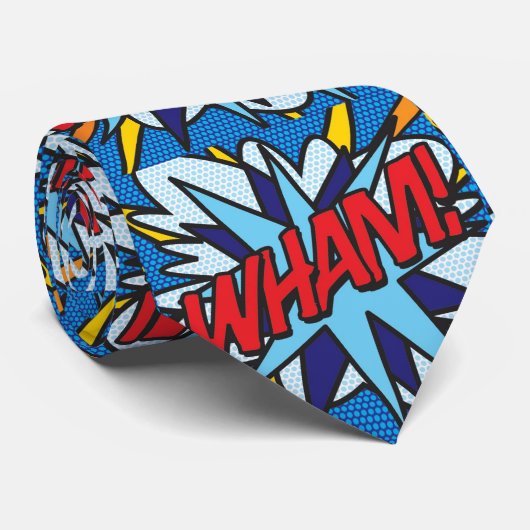 Comic Book WHAM Pop Art Superheld Krawatte (Gerollt)