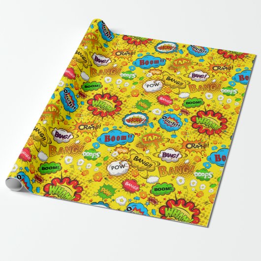 Comic Book Wrapping Paper Geschenkpapier (Ungerollt)