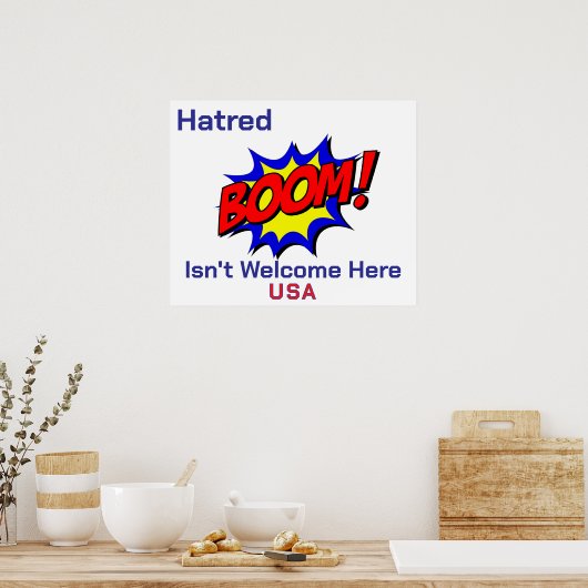 Comic Boom! Hatred ist nicht willkommen Poster (Küche)