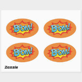 Comic Boom! Ovaler Aufkleber (Blatt)