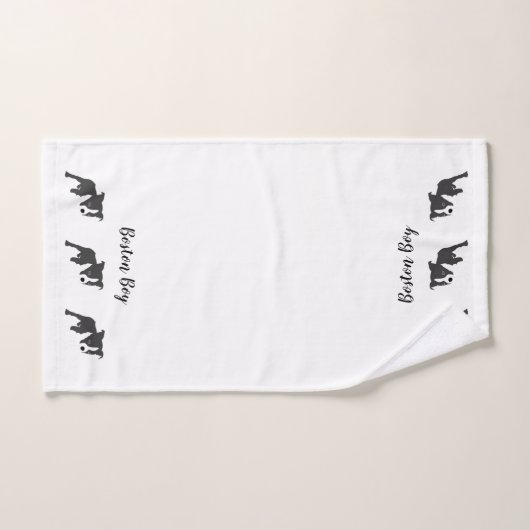 Comic Boston Terrier Boston Boy Badhandtuch Set (Handtuch)