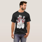 Comic Bowling verängstigte Bowlingpins Lustiger Sp T-Shirt (Vorne ganz)