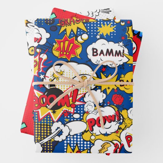 Comic Bubbles Geschenkpapier Set (Beispiel)