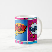 Comic Bubbles Set. Ausdrücke Bom, Cool, Pow, Oop Kaffeetasse (VorderseiteRechts)
