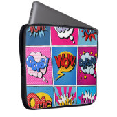 Comic Bubbles Set. Bom, Cool, Pow, Oop Laptopschutzhülle (Vorne Rechts)