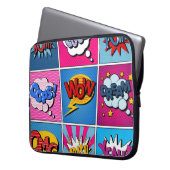 Comic Bubbles Set. Bom, Cool, Pow, Oop Laptopschutzhülle (Vorderseite Links)