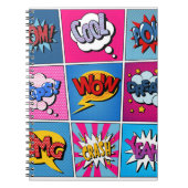 Comic Bubbles Set. Bom, Cool, Pow, Oop Notizblock (Vorderseite)