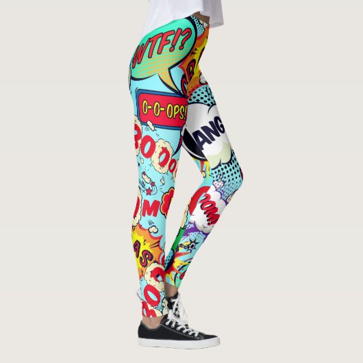 Comic-Buch-Aktions-Blasen Leggings (Rechts)