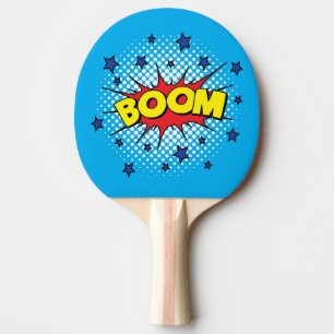 Comic-Buch-Art bunter BOOM Tischtennis Schläger