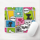 Comic-Buch-Art-Haustier-Muster Mousepad (Mit Mouse)