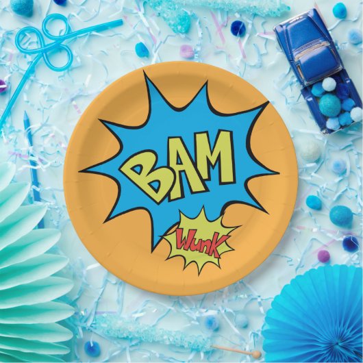 Comic Buch "Bam" Ballon Sprechblase Pappteller (Party)