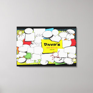 COMIC-BUCH Bar-Schläger Mitzvah unterzeichnen Leinwanddruck