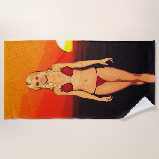 Comic-Buch-Bikini-Baby Strandtuch (Vorderseite)